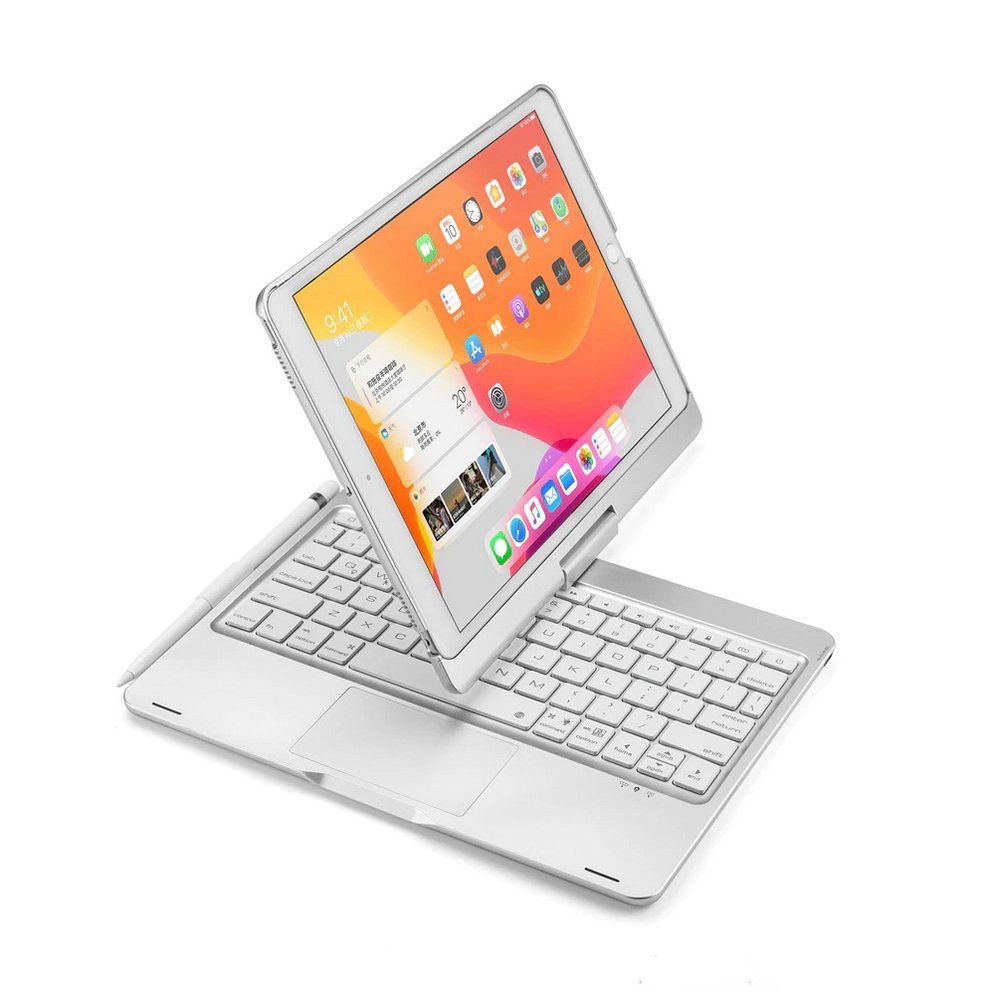 Swivel Multi-touch Touchpad Keyboard Case- 360° Keyboard Case for 10.2"-10.5" iPad (7,8,9,Pro,Air3)