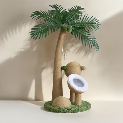 Tropical Rainforest Coconut Tree Cat Scratching Post Set – 3pcs Sisal Rope Towers for Climbing, Scratching & Interactive Feline Exercise