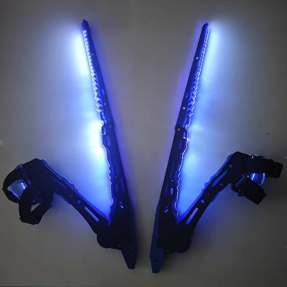 Cyberpunk LED Mantis Knife Set – Futuristic Costume Prop with Neon Edge Detailing for Cosplay, Parties, and Sci-Fi Action Looks