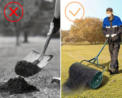T-Drum Lawn Seed Spreader – 24-Inch Durable Iron Mesh Roller for Cutting, Seeding & Gardening in Agriculture, Forestry, and Landscaping