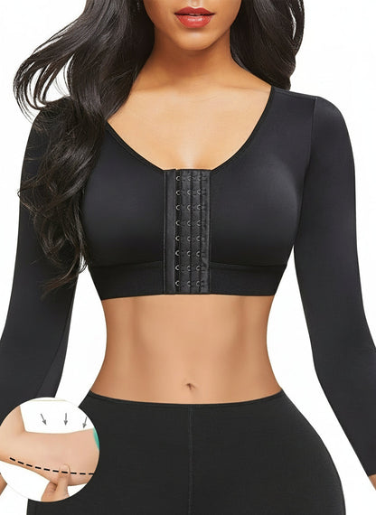 Long Sleeve Compression Arm Slimmer Top –  Shapewear with Chest Push-Up Support for Arm Sculpting, Recovery, Slimming & Autumn Layering