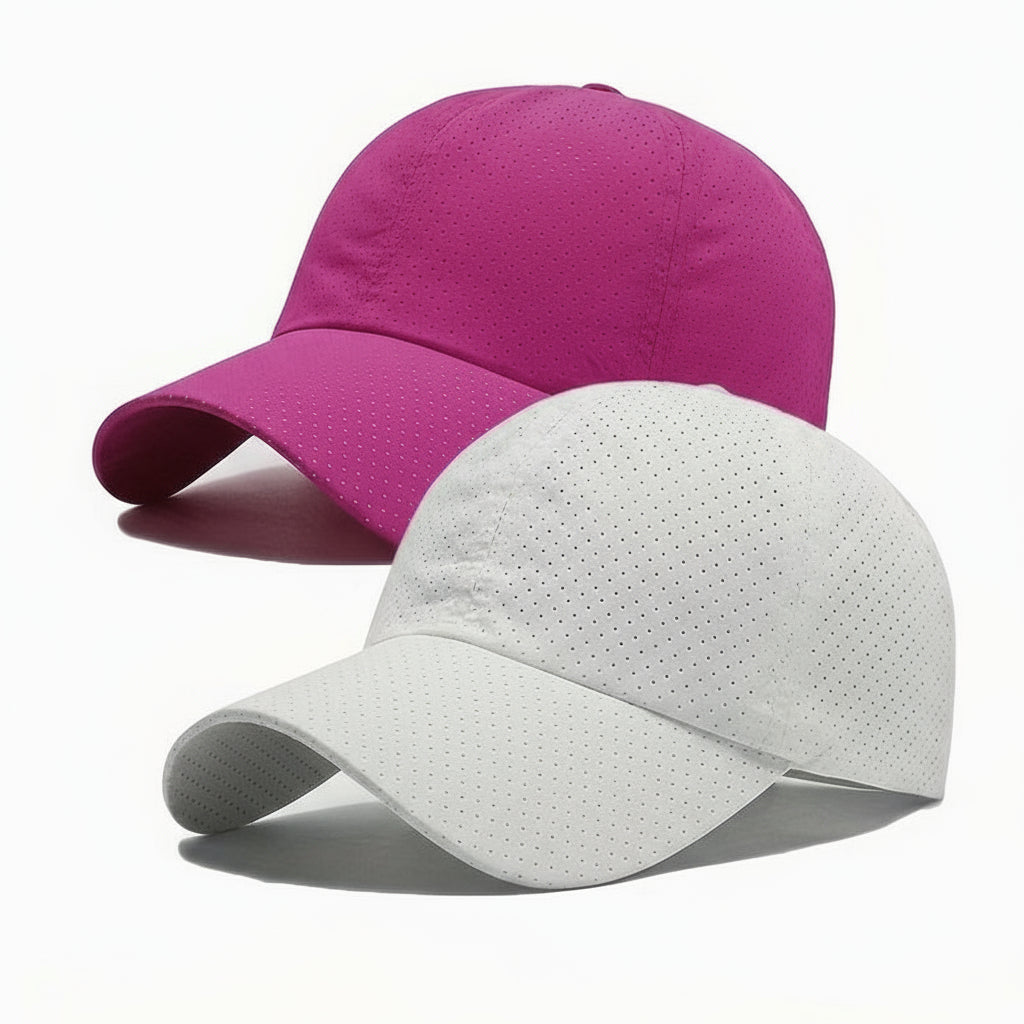Quick-Dry Unisex Baseball Caps – Two Pack Polyester Sports Hats with Snow Mountain Logo for Cycling & Outdoor Adventures