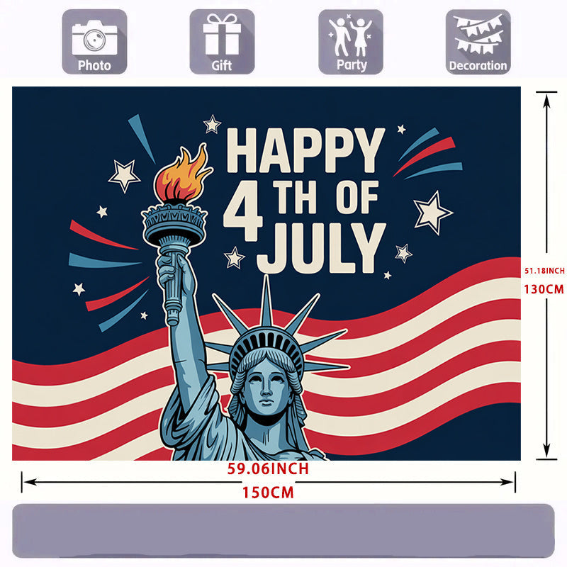 Patriotic Party Banner – 4th of July Large American Flag Backdrop for Wall Décor, Photo Booths, and Events