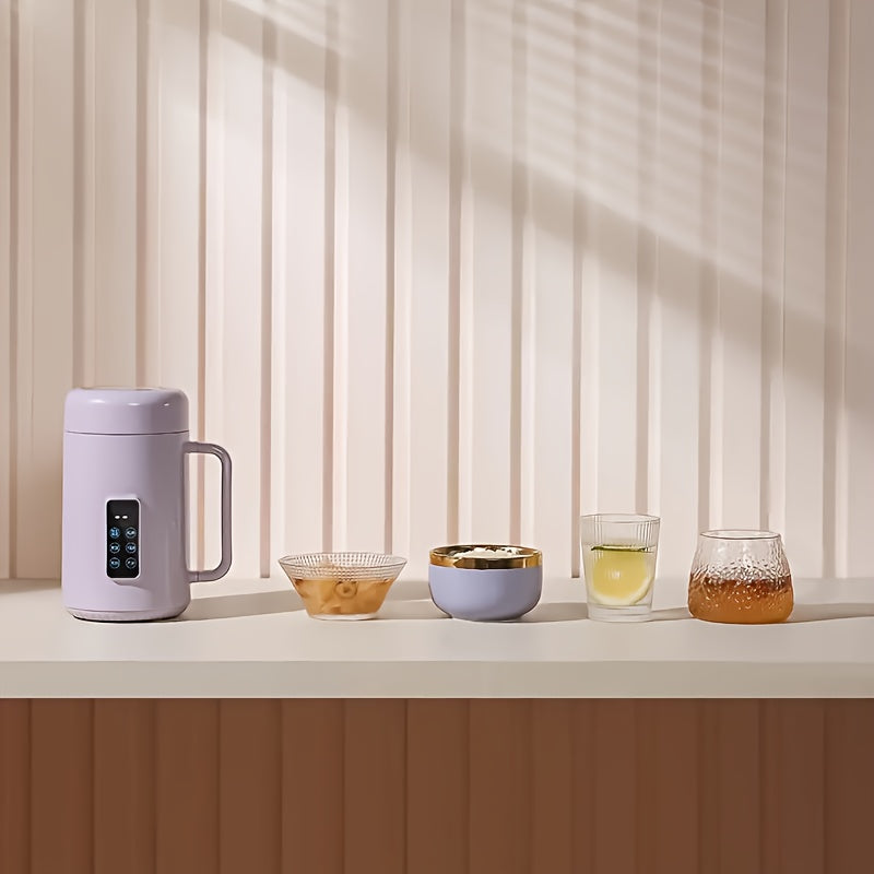 Electric Ceramic-Lined Cooker – 500W Portable Digital Pot for Tea, Soup, or Noodles with Spill-Proof & Timer Controls