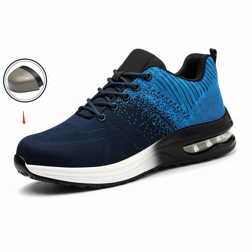 Men’s Lightweight Steel Toe Work Shoes – Breathable Puncture-Resistant Safety Sneakers with Anti-Odor Knit Upper