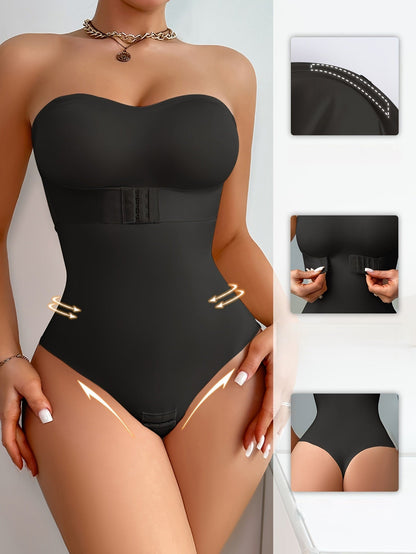 Women’s Full Body Shapewear Bodysuit – Seamless Slimming Underwear with Hip Liner, Waist Cincher, and Comfortable Braless Design