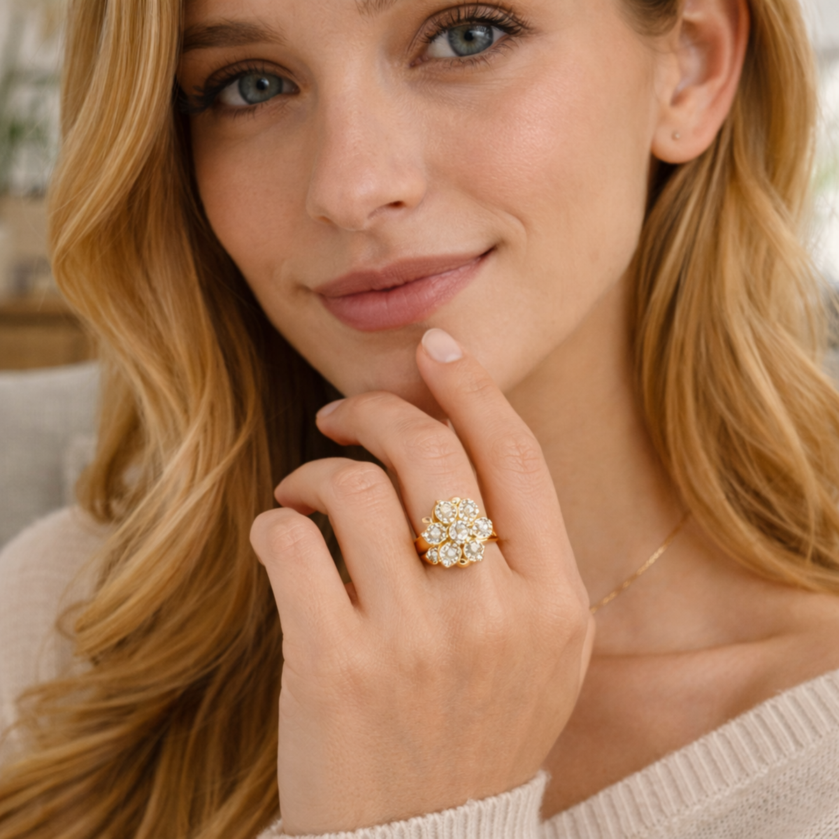 Anti-Stress Sunflower Spinner Ring – Stainless Steel Anxiety Fidget Jewelry for Women with Rotating Sun Star Design Christmas Gift.