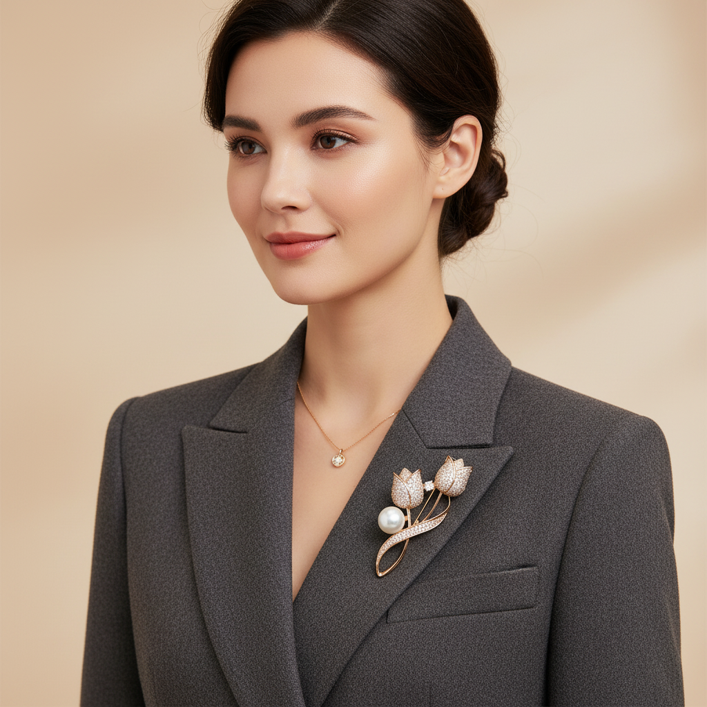 Elegant Shiny Diamond Hyacinth Brooch - Sparkling Alloy Lapel Pin with Pearls & Rhinestones, Perfect for Women'S Fashion, Party Decor, and Gift Packaging, Party Accessory | Elegant Lapel Pin | Rhinestone Embellishment, Jewelry Box