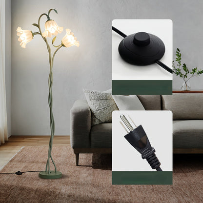 Flexible Art Deco Flower Floor Lamp – Creative Adjustable LED Lighting for Bedroom, Living Room, Office, and Unique Home Decoration