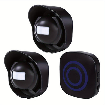 Wireless Driveway Alarm System – Waterproof Outdoor Motion Sensor with 1 Receiver & 2 Transmitters, 38 Chimes, 200m Transmission Range