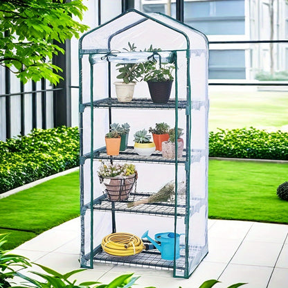 Greenhouse PVC Plant Protector Cover – 4-Tier Transparent Waterproof Replacement Cover for Garden Plant Shelter, Indoor and Outdoor Use