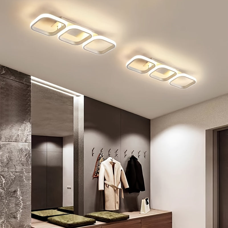 Modern Triangular LED Ceiling Light – Adjustable 3-Color Temperature Metal Fixture for Contemporary Home Lighting