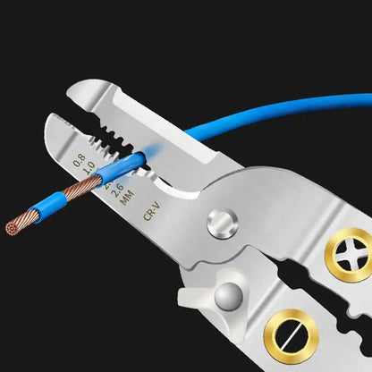Multifunctional Wire Stripping Pliers – Stainless Steel Crimping, Cutting, and Shearing Tool for Electrical Work, Cables, and Household Wiring Projects