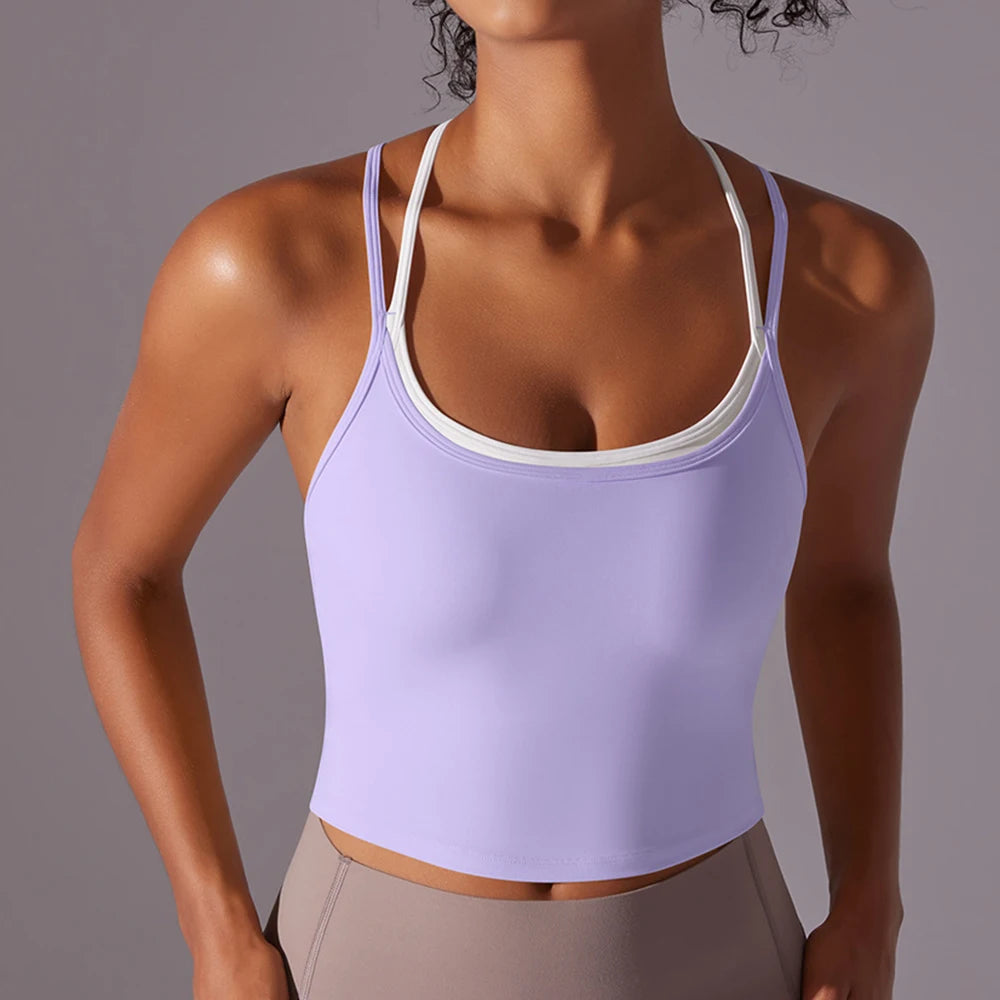 Women Backless Yoga Sports Bra – Push-Up Fitness Top for Gym, Running and Workout Training Wear
