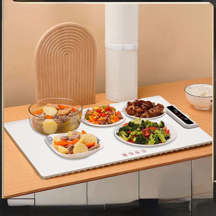 Multi-Functional Electric Beverage & Dish Warming Tray– 220V Foldable, Non-Slip Heating Pad for Hot Meals & Drinks