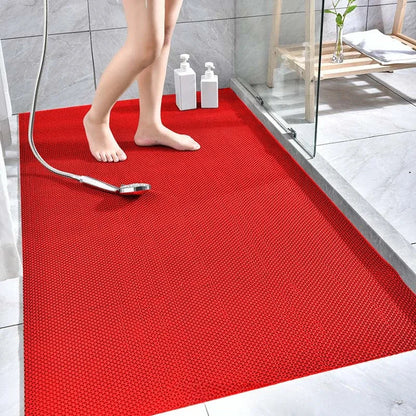 PVC Drainage Non-Slip Floor Mat – Commercial Mesh Bathroom and Pool Mat with Big Hollow Drain Design