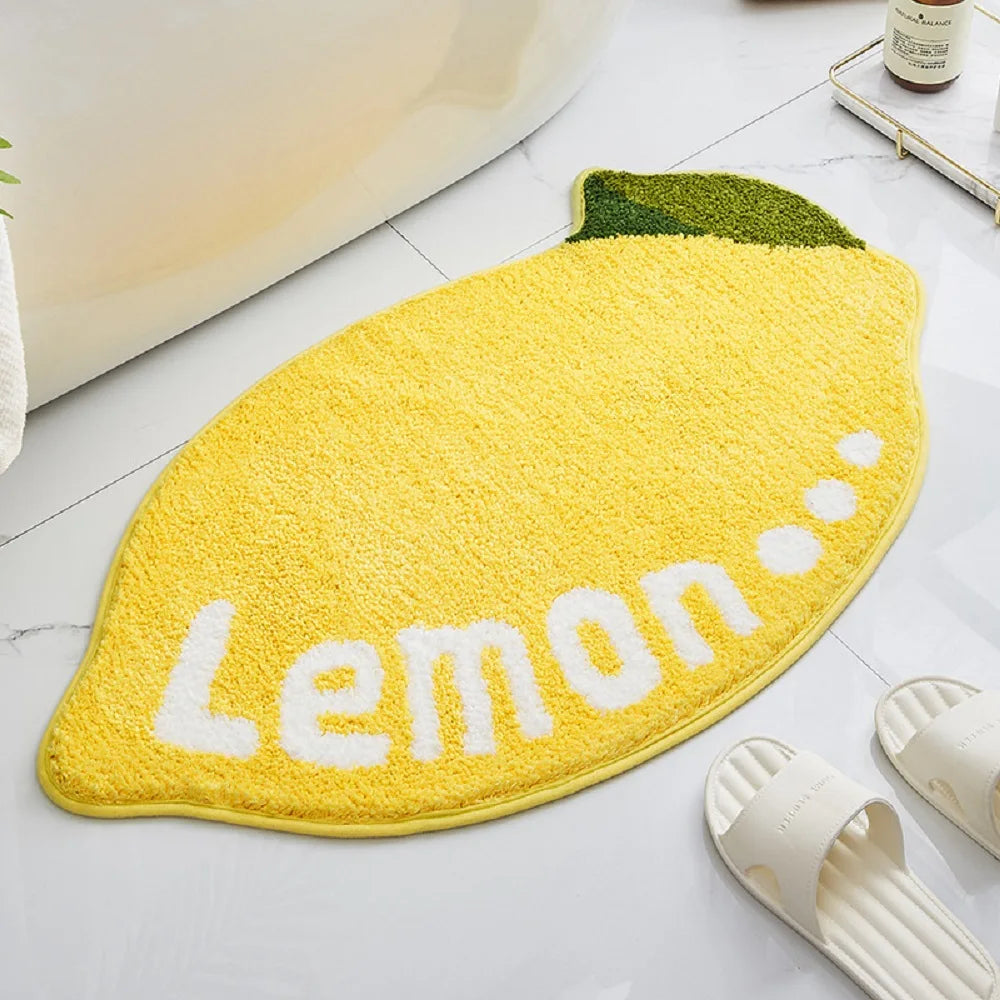 Passion Fruit Shaped Rug - Non-Slip Cartoon Bath Mat for Bathrooms, Kitchens, Bedrooms and Fun Home Decor