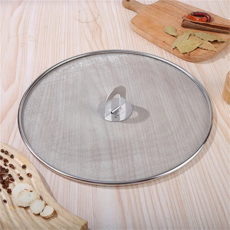 Heat-Resistant Silicone Splatter Screen – Oil Splash Guard with Handle for Clean, Safe, and Mess-Free Cooking