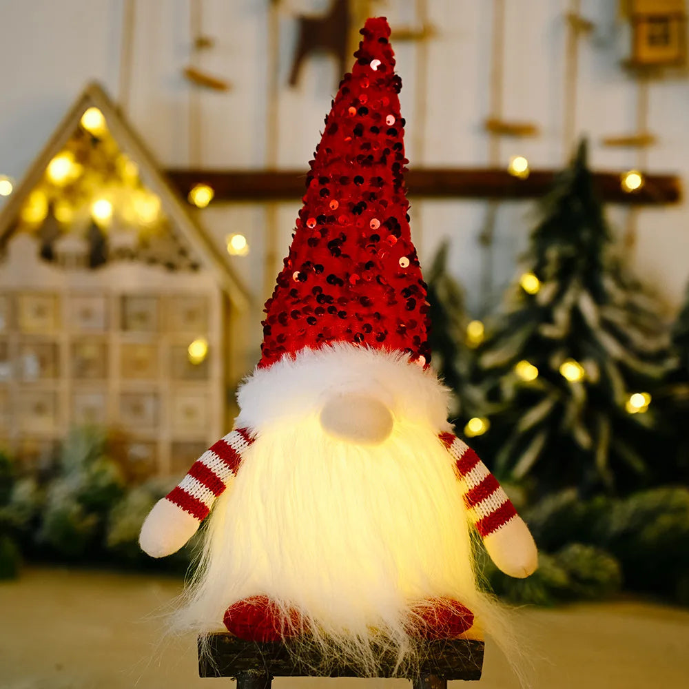 LED Gnome Couple Night Light – Christmas Sledge Elf Decoration for 2025 Gifts, New Year Displays & Valentine’s Surprises