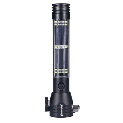 Tactical Solar Flashlight – 10-in-1 USB Rechargeable Survival Tool with SOS Alarm, Glass Breaker & Camping Emergency Kit