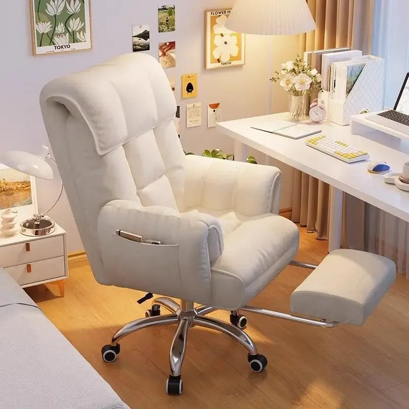 Luxury Executive Office Chair – Reclining Seat with Leg Rest for Work & Relaxation