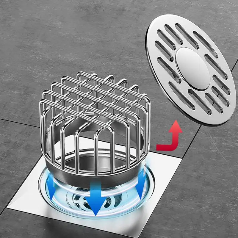 Stainless Steel Floor Drain Strainer – Heavy-Duty Anti-Blocking Sewer Filter Cover for Bathroom, Kitchen & Garden Drains