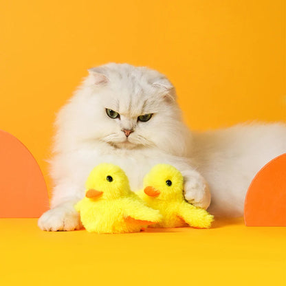 Interactive Flapping Duck Toy – Plush Electric Bird with Vibration Sensor for Cats