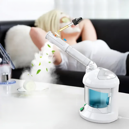 Nano Ionic Facial Steamer with Rotating Arm – Deep Pore-Cleansing Spa System with Skin Tools for Home or Salon Skincare Sessions
