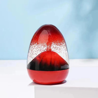 Volcanic Eruption Oil Drop Ornament – Acrylic Egg Hourglass Creative Desk Decor for Holiday and Birthday Gifts