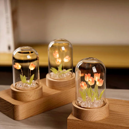 Handmade Tulip Night Light – DIY Romantic Flower Lamp for Bedroom, Living Room and Cozy Ambient Decor