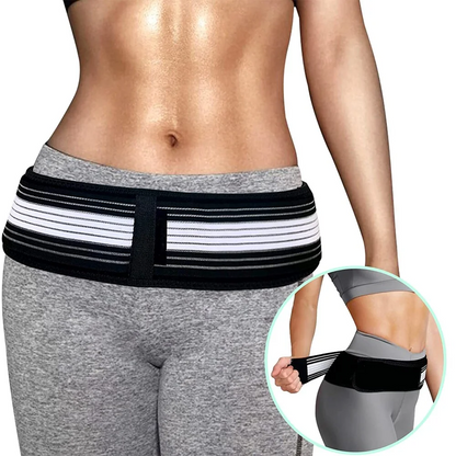 Sacroiliac Hip Support Belt - Adjustable Compression Belt for the Hips and Lower Back, One Size, Black