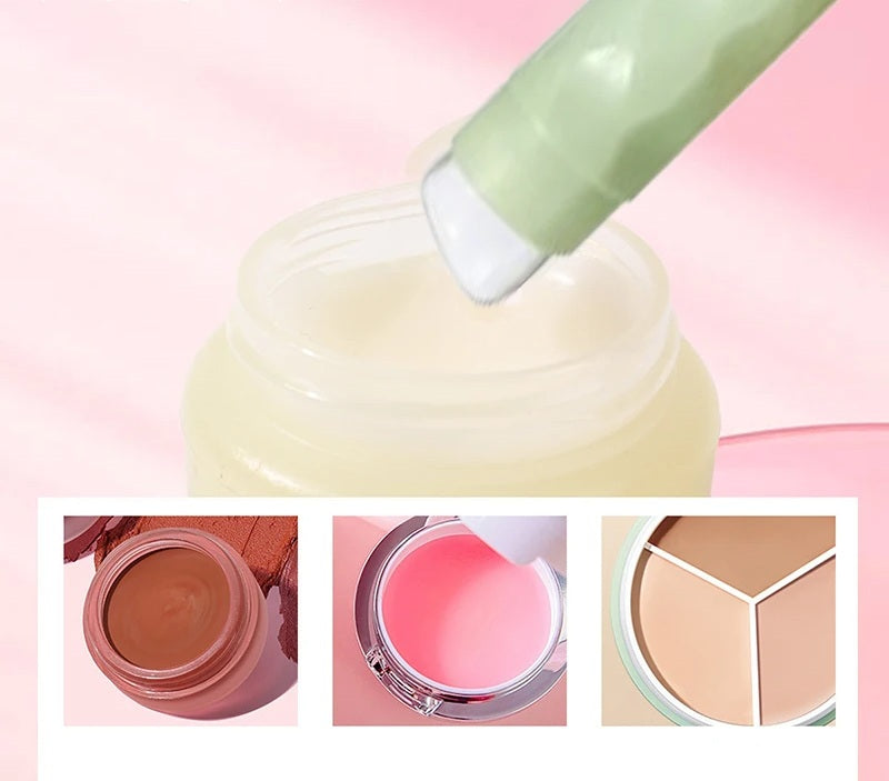 Dual-Head Silicone Lip Brush with Cover – Soft Concealer Applicator, Fingertip-Feel Makeup Brush for Precise Lipstick Blending