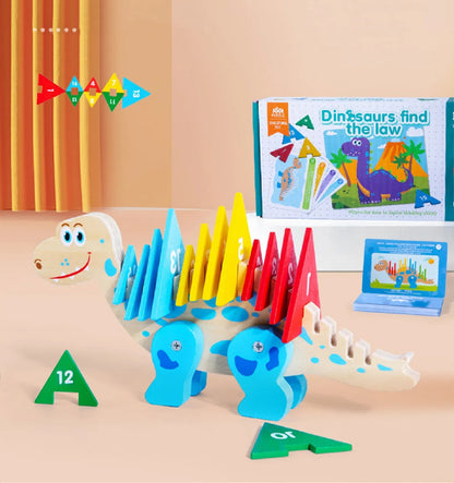 Wooden Dinosaur Toy – Fun & Adorable Educational Toy for Kids with Early Learning Blocks and Recognition