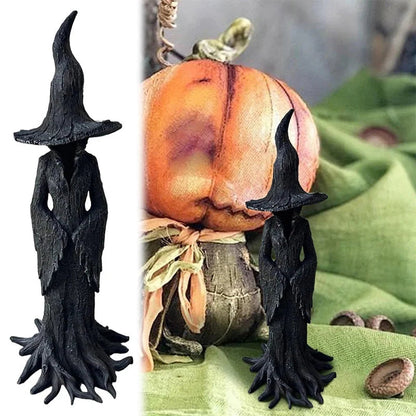 Gothic Halloween Witch Statue – Retro Resin Magician Figurine Collectible Dark Fantasy Ornament for Haunted Festival Home Décor