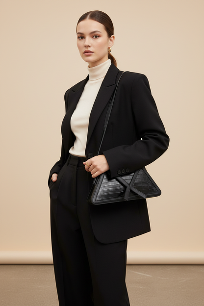 Color Block Shoulder Bag – Fashion Square Axillary Handbag with Flap Design, Stylish Women’s Crossbody Purse for Casual Everyday Use