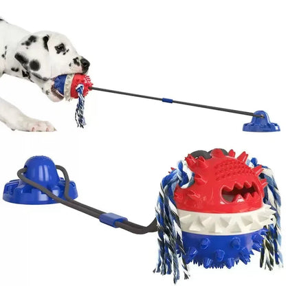 Dog Suction Cup Toy - Interactive Teeth Cleaning Treat Dispenser for IQ Training and Fun Playtime with Small Large Dogs