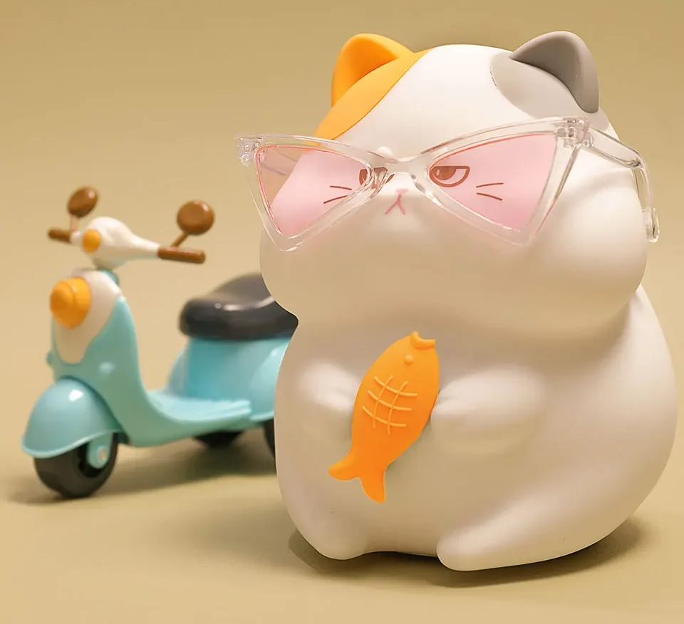 Gluttonous Cat Night Light – Soft Silicone Touch Lamp with Rechargeable Fun & Timer