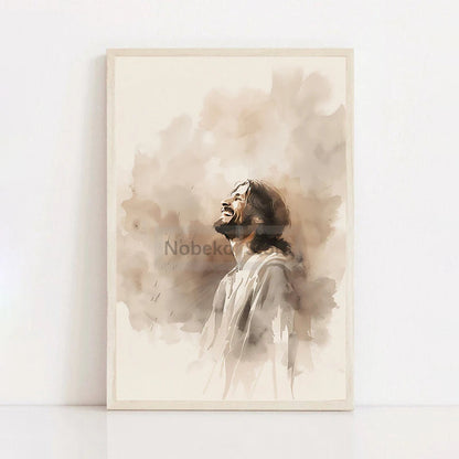 Modern Christian Jesus Poster - Inspirational Bible Verse Canvas Wall Art for Living Room Faith Decor & Religious Gift