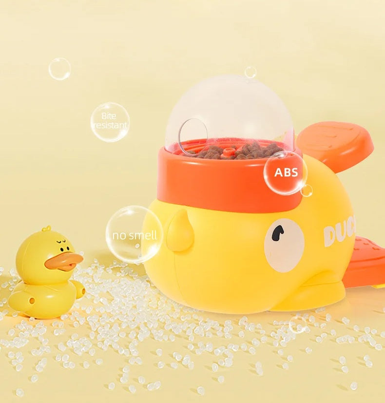 Interactive Duck Shaped Dog Toy – Manual Push-toy with Counting Feature, Durable Educational Plastic for Smart Pet Playtime Fun