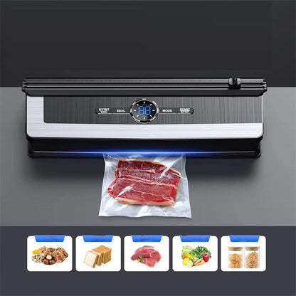Vacuum Sealer Machine – 135W LED Display Food Vacuum Sealing System for Household Food Preservation & Storage