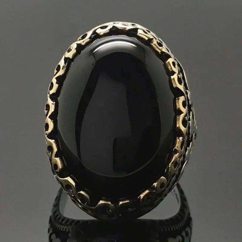 Obsidian S925 Silver Ring – Black Gemstone Jewelry for Men and Women, Symbolic, Elegant, and Perfect for Gifts or Occasions