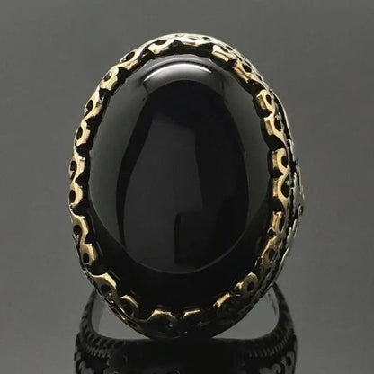 Obsidian S925 Silver Ring – Black Gemstone Jewelry for Men and Women, Symbolic, Elegant, and Perfect for Gifts or Occasions