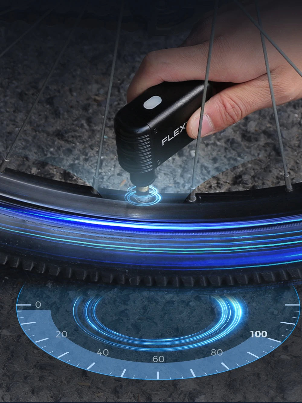 Portable Electric Bicycle Tire Inflator – 100PSI Smart Pump Compatible with Presta and Schrader Valves for Outdoor Cycling and On-the-Go Inflation
