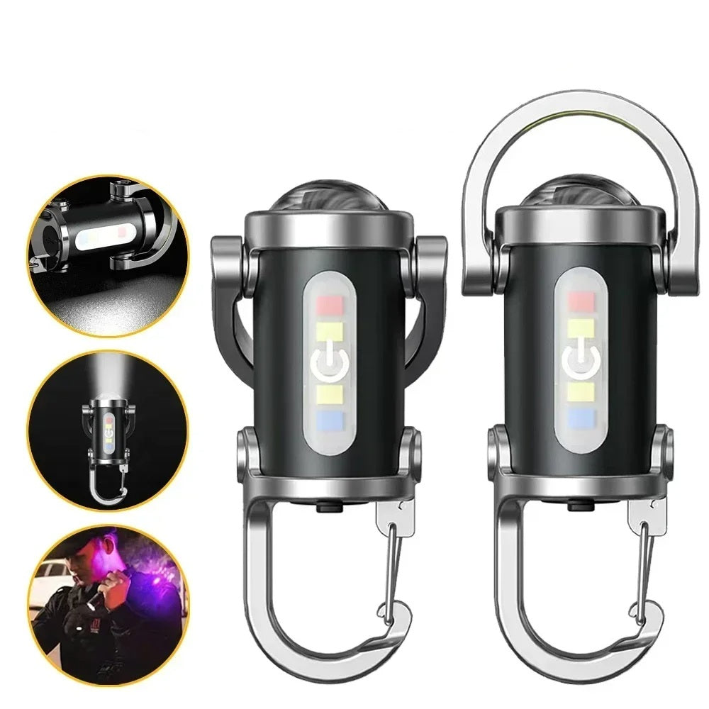 Rechargeable LED Keychain Work Light – Ultra-Bright, Compact, Multifunctional Emergency Flashlight with Keyring for Outdoor & Home Inspections