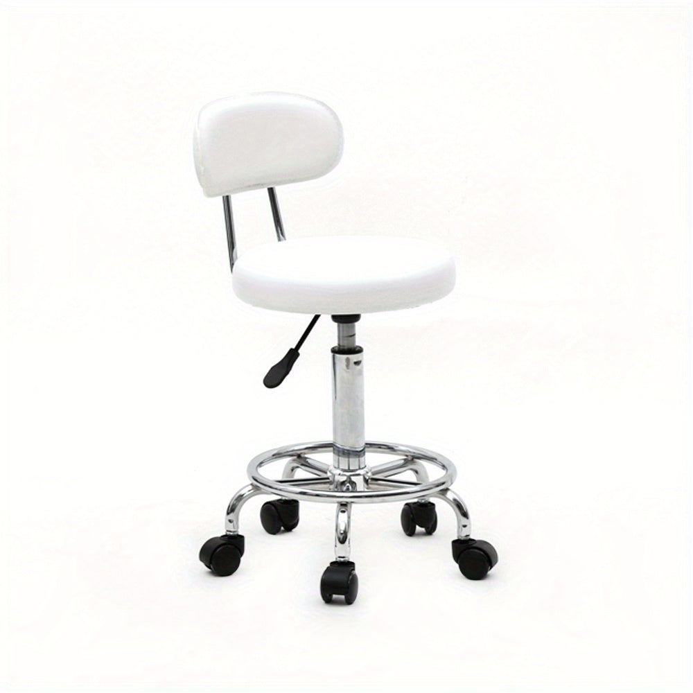 Adjustable Salon Stool with Backrest – 360° Swivel Height-Adjustable Modern Bar Chair for Kitchen, Spa, Salon and Home Use