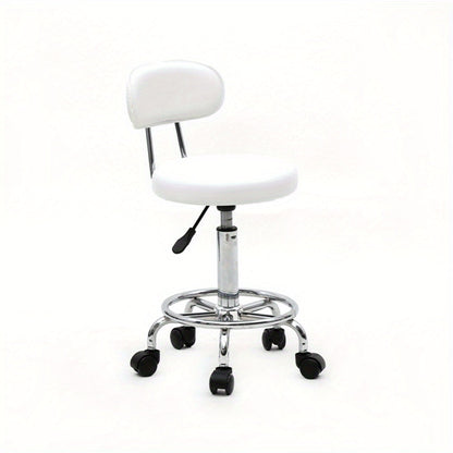 Adjustable Salon Stool with Backrest – 360° Swivel Height-Adjustable Modern Bar Chair for Kitchen, Spa, Salon and Home Use