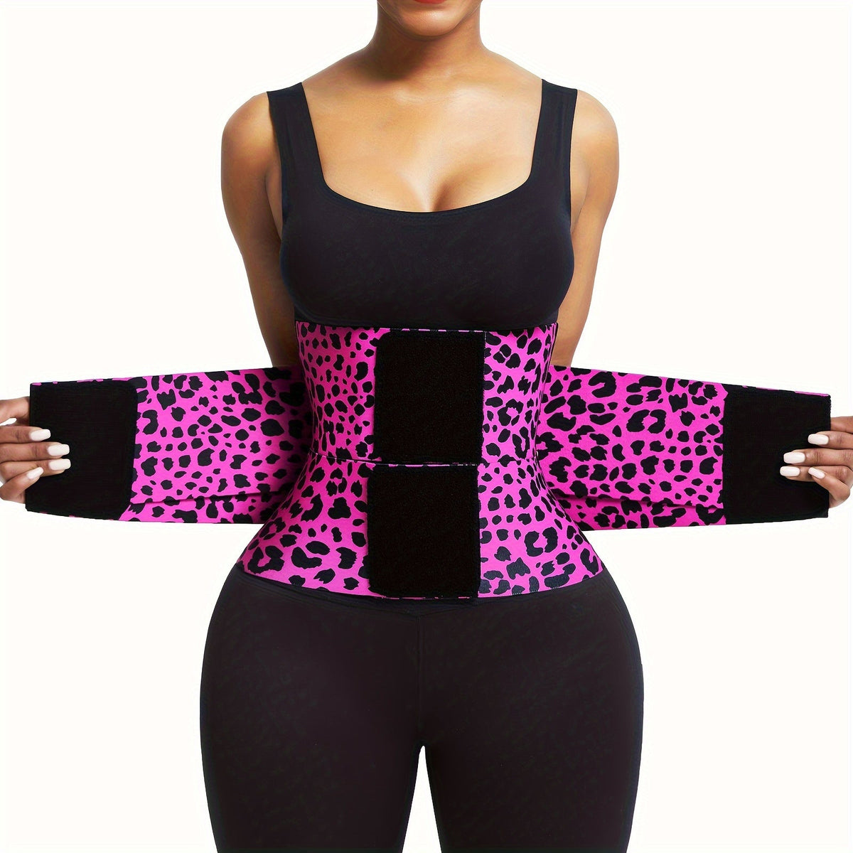 Leopard Print Waist Trainer Belt for Women – Adjustable High Compression Body Shaper for Gym, Fitness, and Daily Slimming