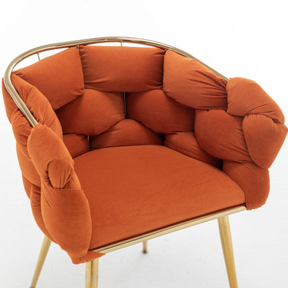 Luxury Modern Leisure Velvet Sofa Chair – Single Seater Bedroom Armchair with Soft Cushion Backrest, Perfect for Vanity or Living Room Use