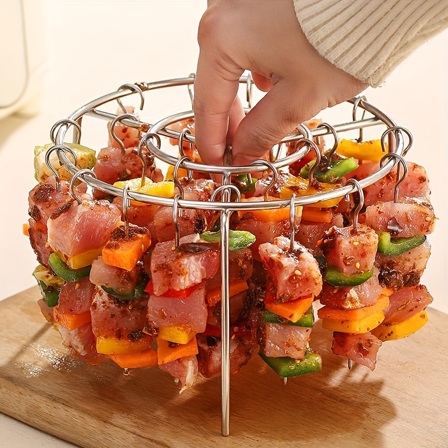 Stainless Steel Grill and Skewer Set – Multipurpose BBQ Kit for Air Fryers, Ovens, and Grills, Perfect for Meat, Vegetables, Fruits, and Holiday Gatherings