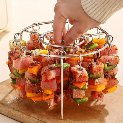 Stainless Steel Grill and Skewer Set – Multipurpose BBQ Kit for Air Fryers, Ovens, and Grills, Perfect for Meat, Vegetables, Fruits, and Holiday Gatherings